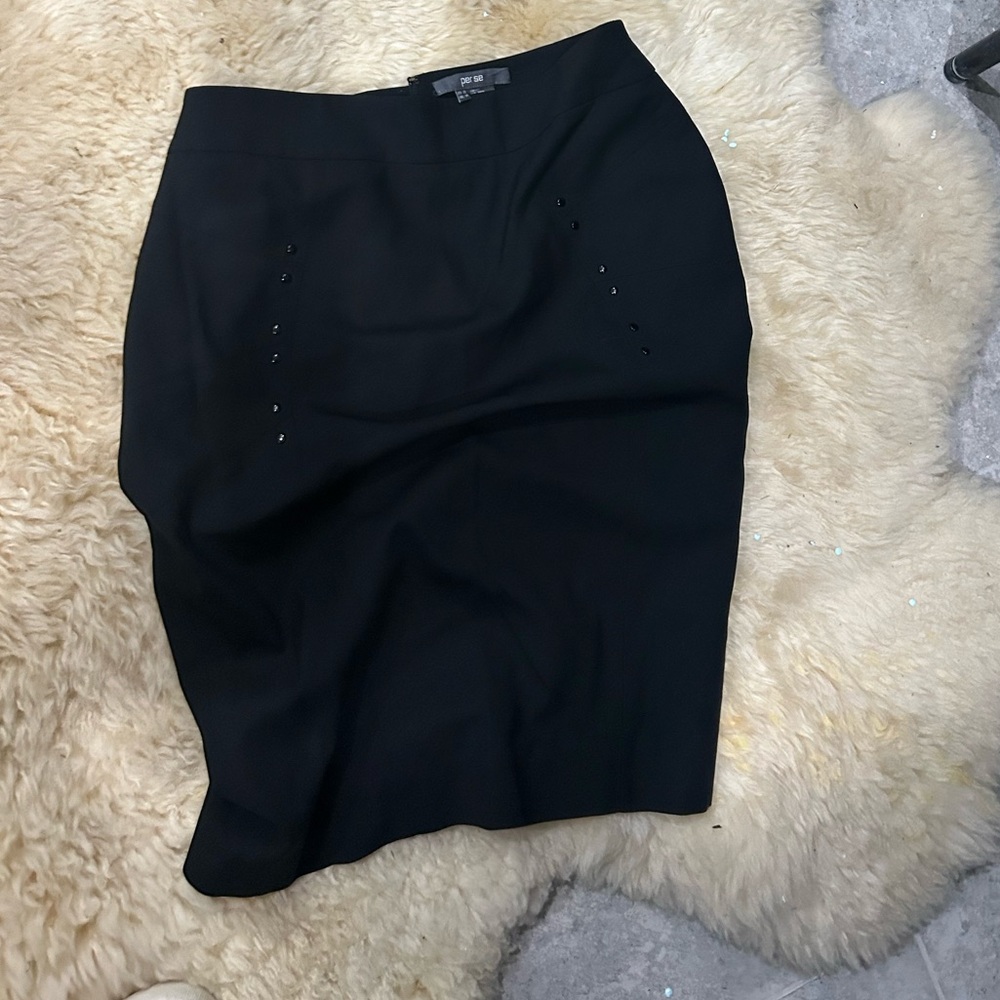 Per Se‎ Black Pencil Skirt Knee-Length Work
